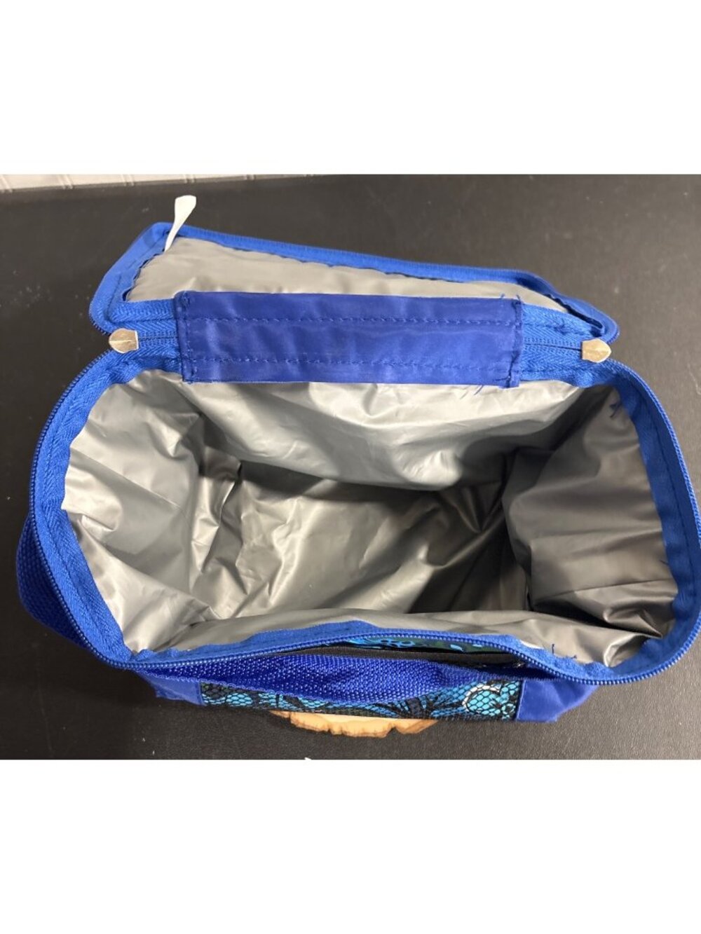 3 Nesting Blue Insulated Lunch Bags With Zipper Closure & Floral Mesh Pocket - Picture 11 of 14